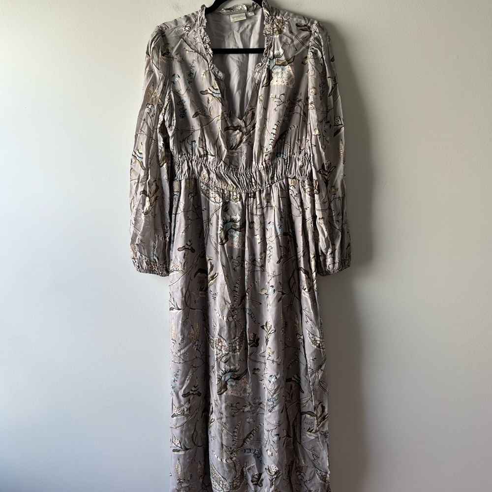 Spartina grey/purple printed midi/maxi dress